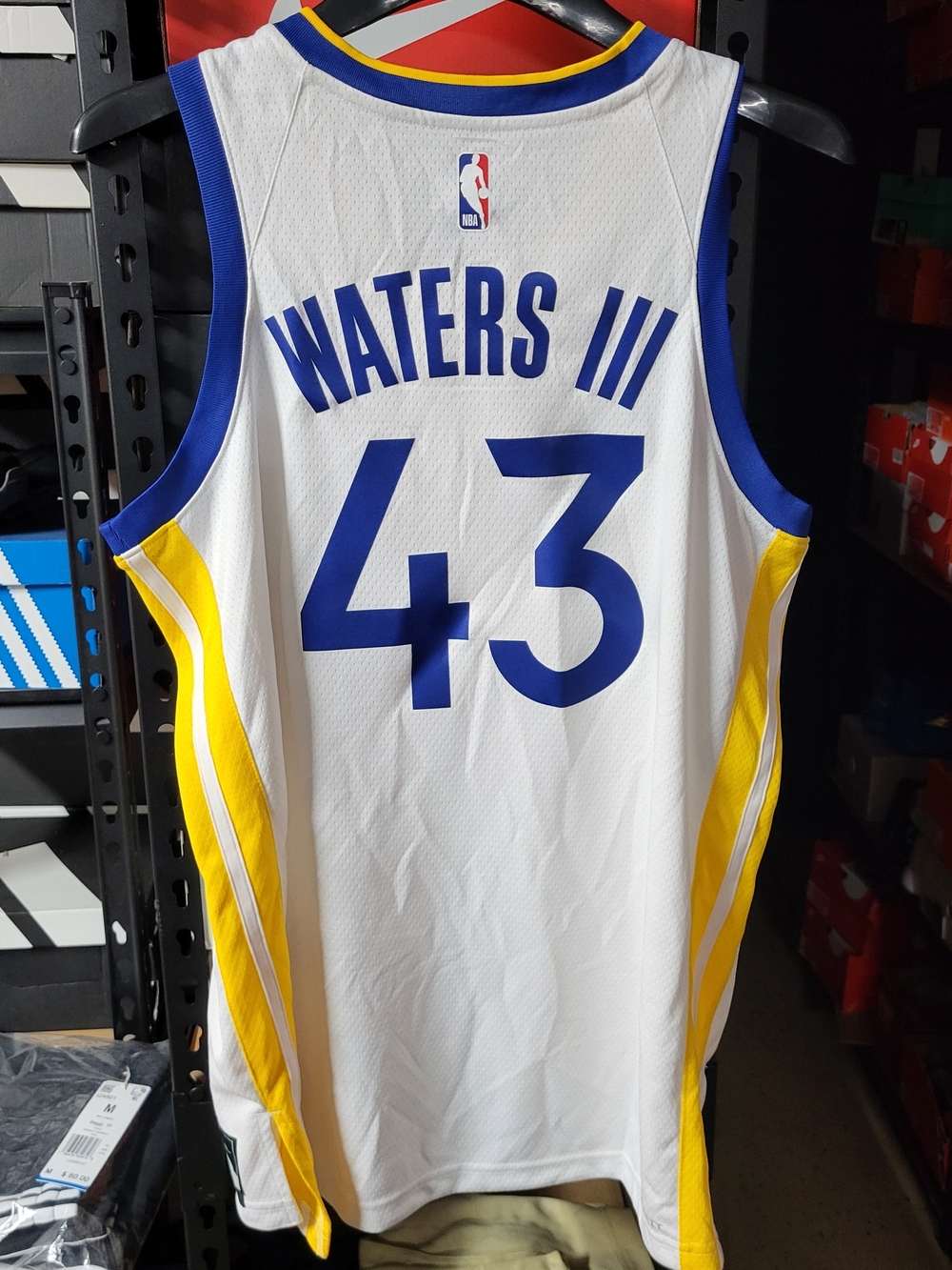*NEW* Lindy Waters III NBA Golden State Warriors White Jersey Size 44 with Tags